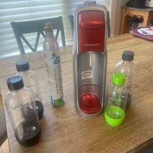 SodaStream Red and Silver Sparkling Water Maker